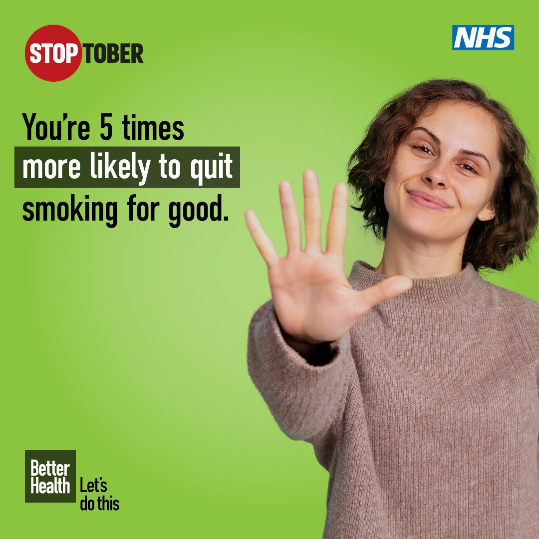 You're 5 times more likely to quit smoking for good.